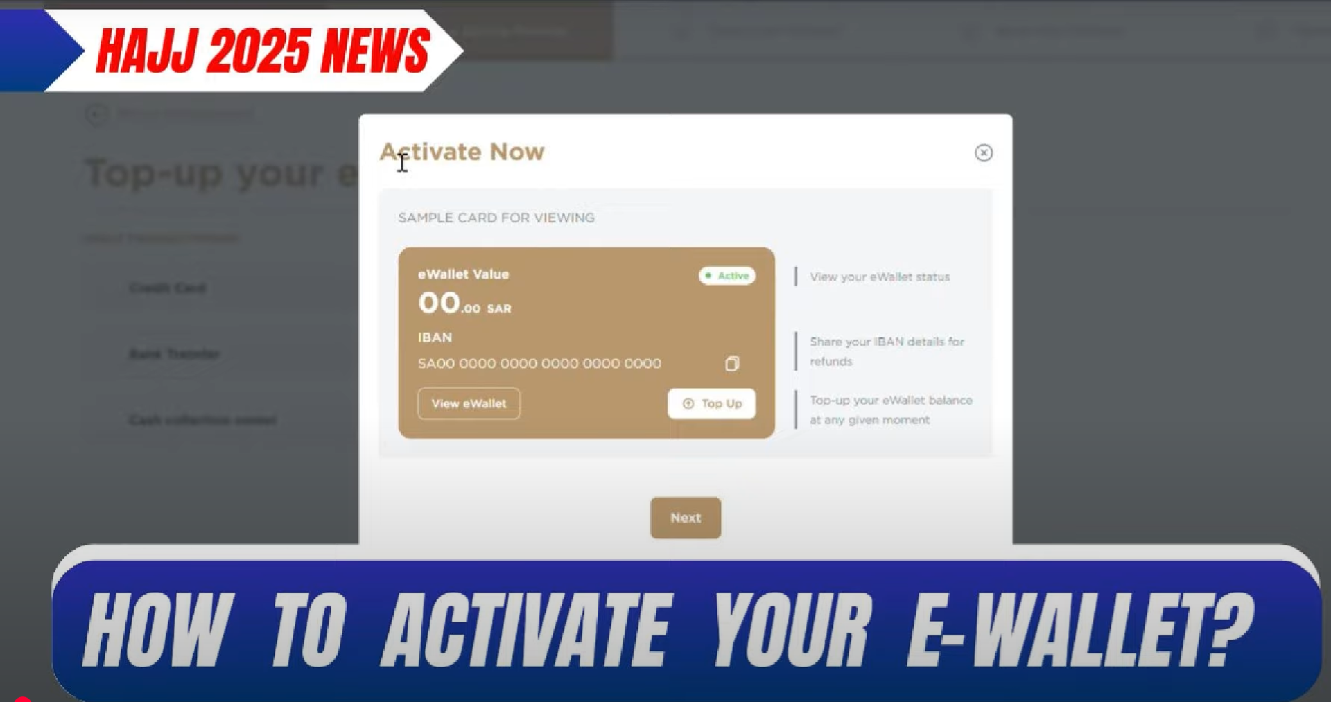 How to Activate and Top Up the E-Wallet on Nusuk for Hajj 2025